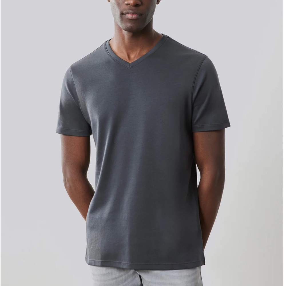 Robert Barakett Men's Gray V-Neck T-Shirt